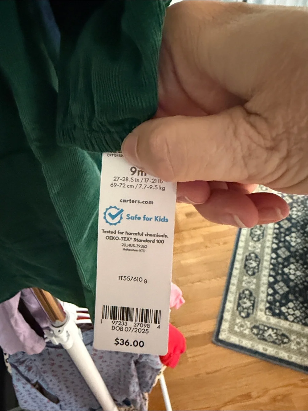 Carter's Deep Green Corduroy Baby Dress Jacket